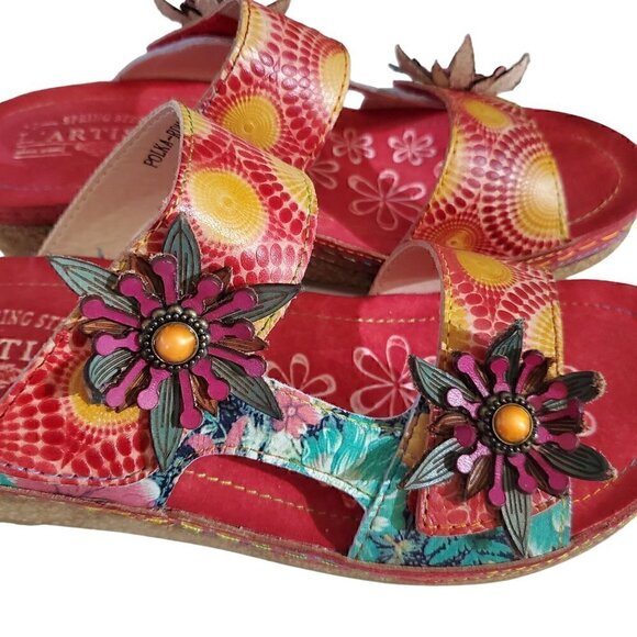 L'Artiste Spring Step Polk Flower Sandals, Woman's Sandals NIB - Picture 4 of 6
